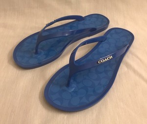 coach blue sandals