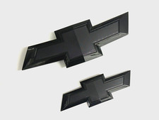 For 2014-2018 Chevrolet Impala Front Grille Rear Bowtie Emblem Gloss Black Set