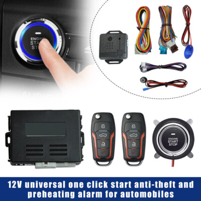 Car Auto Keyless Entry Engine Start Alarmsystem Push Button Starter Remote Stop