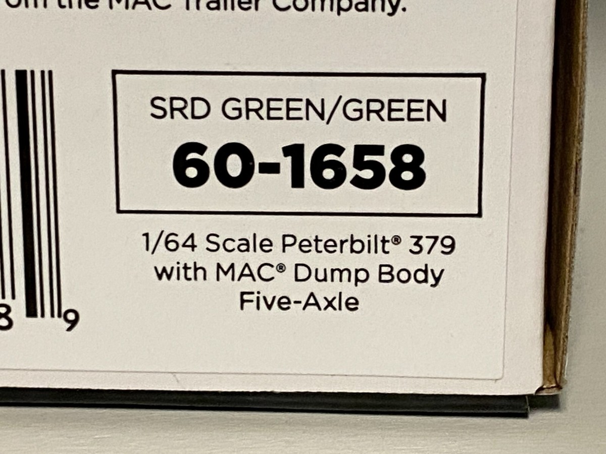 DCP 1/64 Peterbilt 379 Five Axle Green Dump Truck w/Mac Dump Bed
