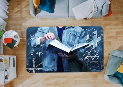 3D Mathematics Book ZHUA2178 Game Non Slip Rug Mat Photo Carpet Amy