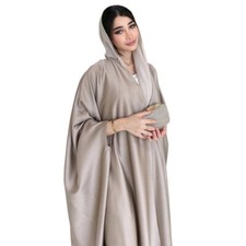 Women Satin Cardigan Dubai Gowns Eid Muslim Abaya Islamic Kaftan Morocco Party