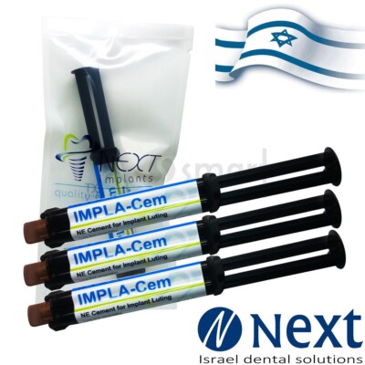 Lot x 3 Dental Cement IMPLA-Cem semi permanent removable 5ml/8.6gr NE