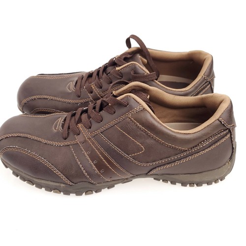 Brown Leather Men Shoes Lace Up 