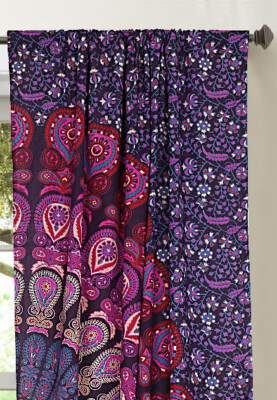 Rideau Panneau Mandala Fait Main - Coton Multicolore - Déco Bohème Chambre/balcon - 100% Coton Inde