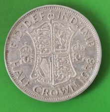 1938 George VI Silver Half Crown Coin Scarce #1258c
