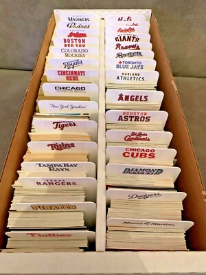 (30) TALL Sports Card Dividers With (30) FREE Customized MLB Wordmark Labels