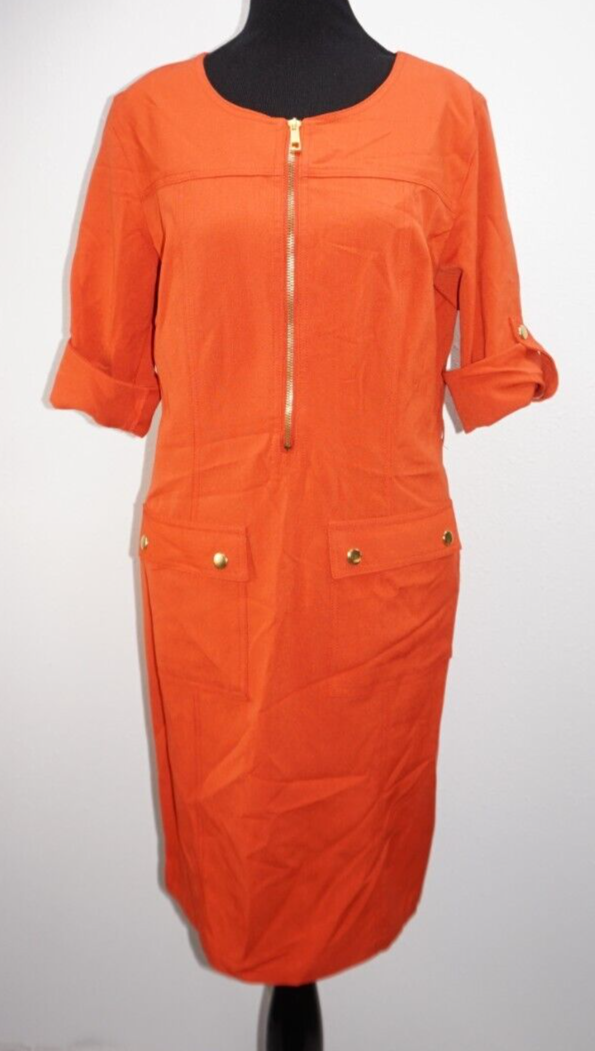 burnt orange shift dress Women's Burnt Orange Linen Look One Shoulder Shift Dress