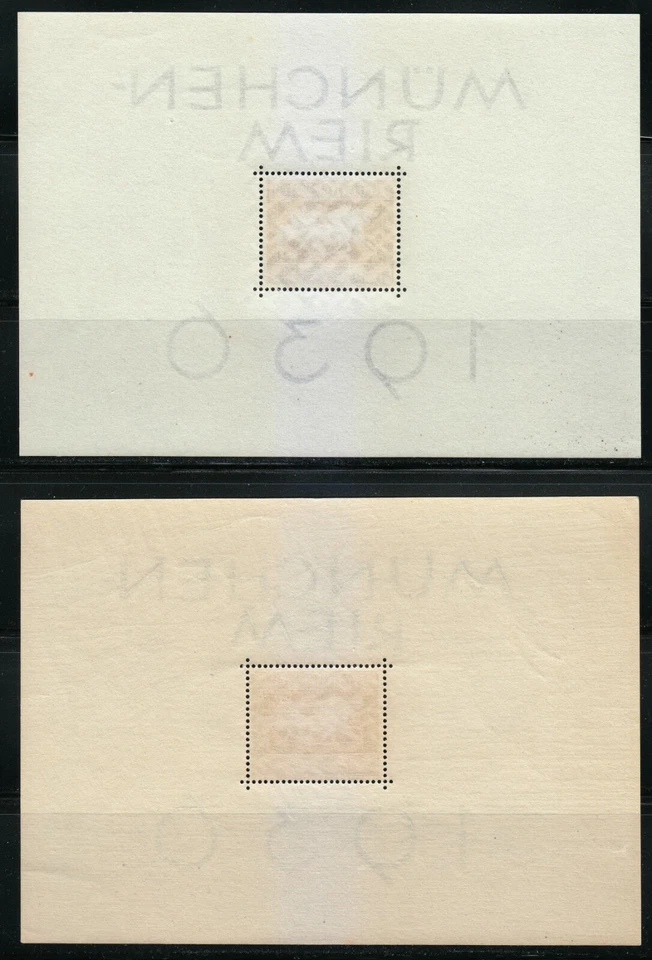 Alemanha 1936 MNH Mi Block 4 Sc B90 Munchen Riem ** Ambos os papéis. Branco e tonificado ** - Imagem 2 de 2