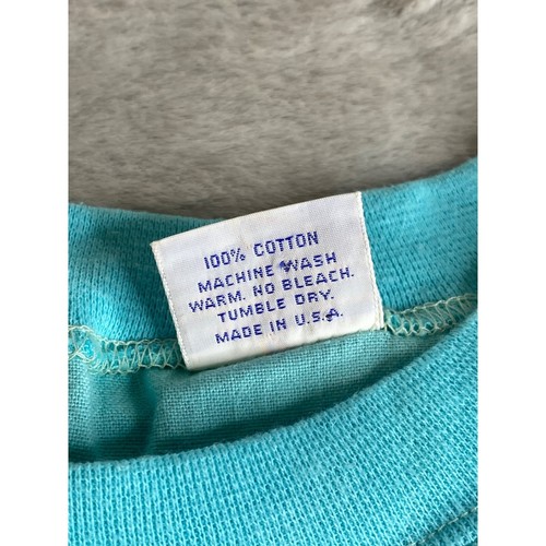 Vintage Catawba Sweater Pullover Made in USA Aqua Crazy Shirt Long Sleeve Size M - Picture 4 of 11