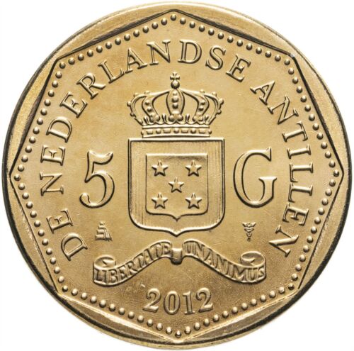 Netherlands Antilles | 5 Gulden Coin | Queen Beatrix | 1998 - 2013 - Picture 1 of 4