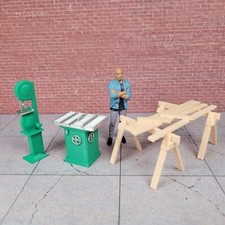 Wood Shop Model Set 1/24 Scale Diorama Garage Action figure Dollhouse Accessory