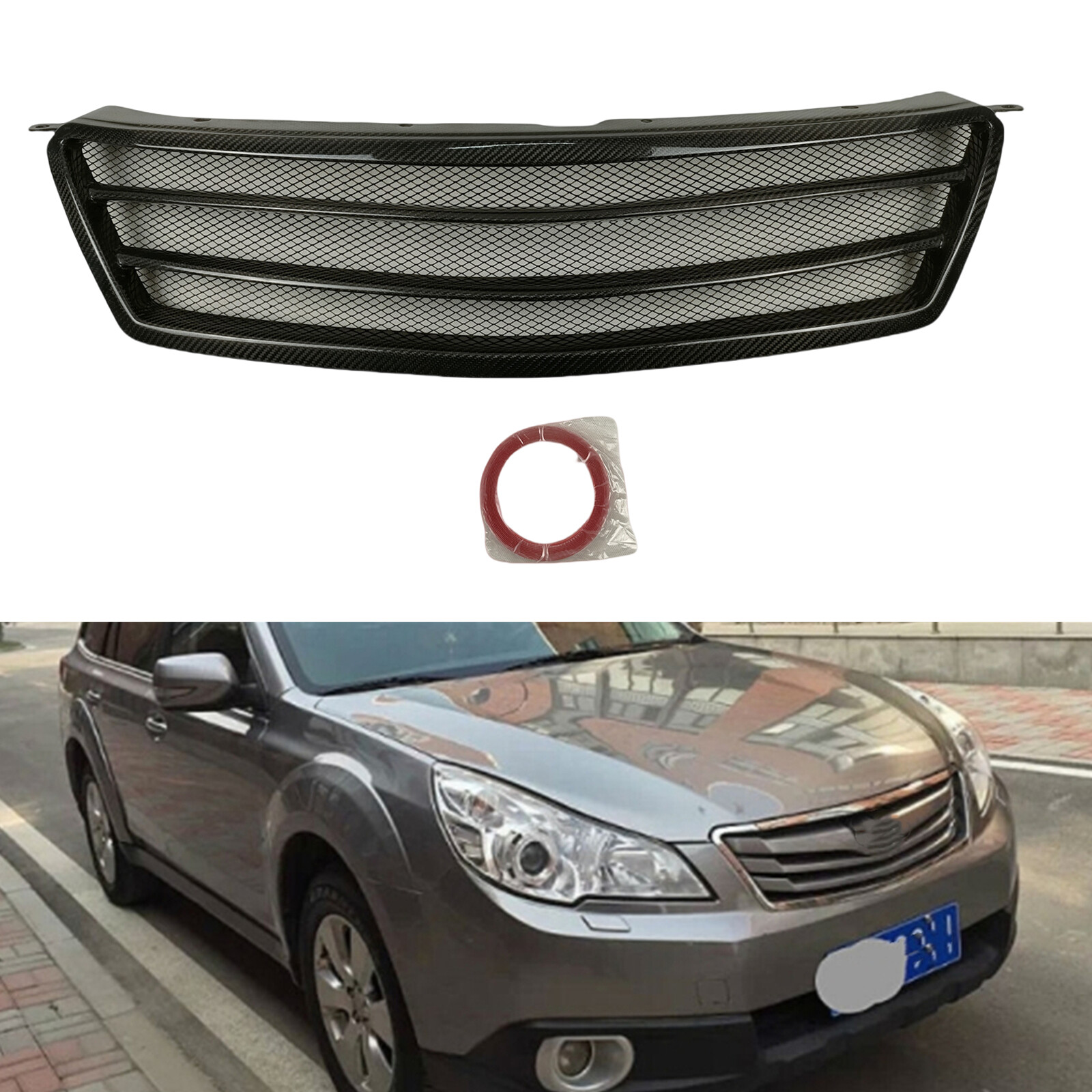 Carbon Fiber Front Bumper Grille Mesh For Subaru Outback BR 2010-2012 91121AJ022