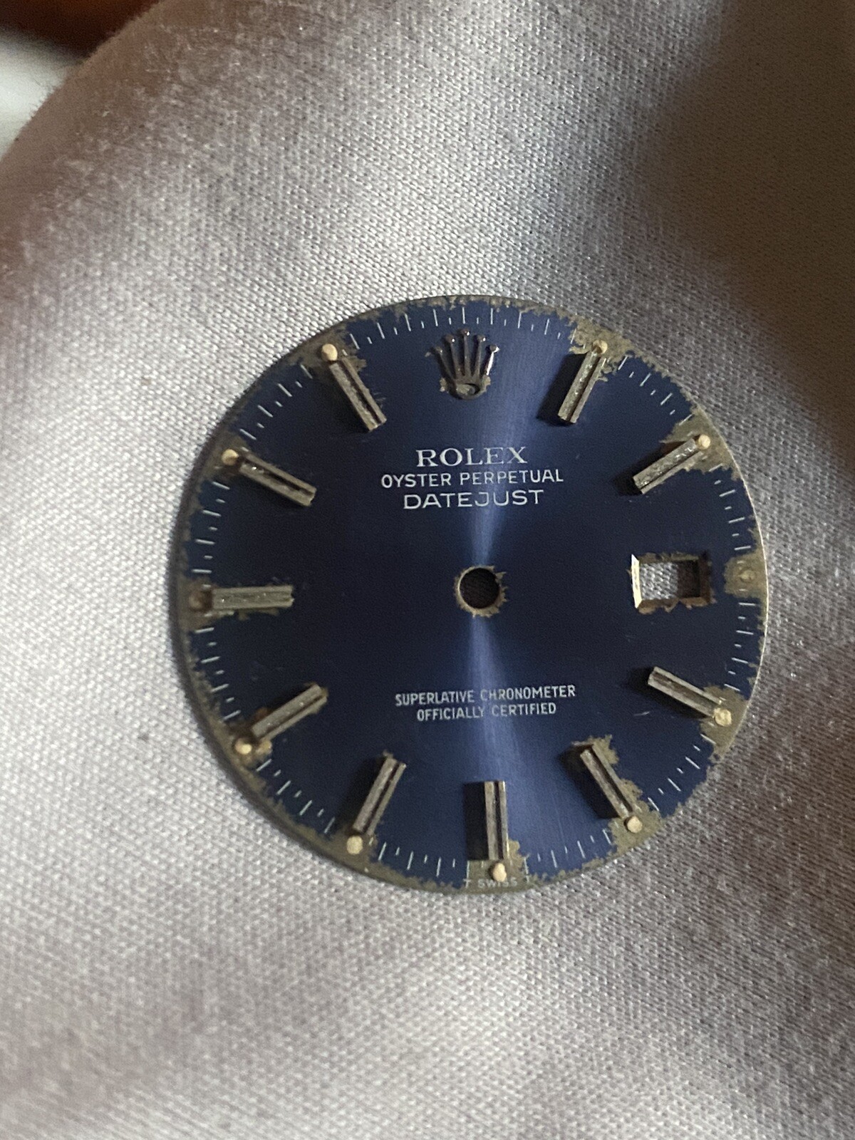 Rolex Dial Mens Datejust Blue Unique VINTAGE UNIQUE Distressed Dial 36mm