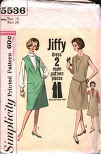 5536 Vintage Simplicity SEWING Pattern Misses One Piece Dress JIffy Two Pieces