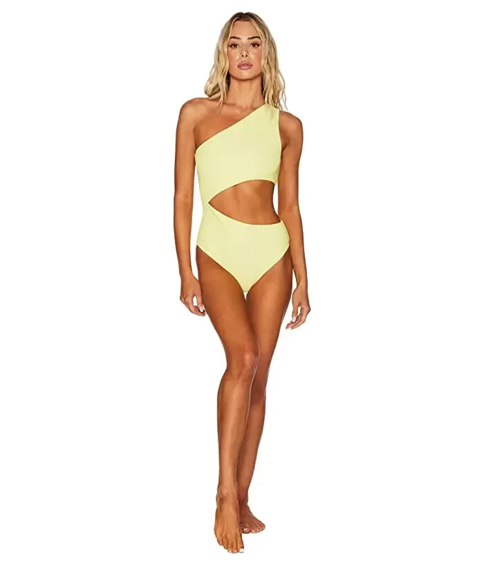 Beach Riot L2805 Womens Yellow Celine One-Piece Swimsuit