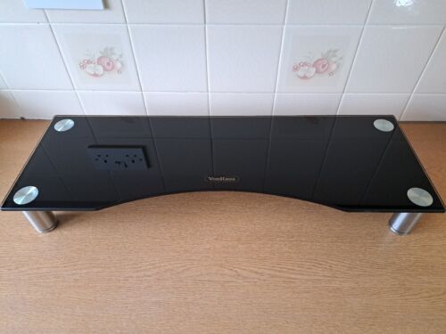 VonHaus Small Glass Monitor Stand VGC 70 Cms X 24 Cms X 9 Cms