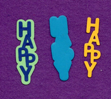 HAPPY  6 with background die cuts scrapbook cards