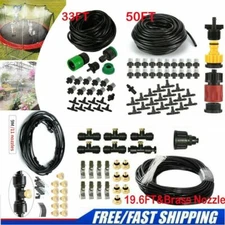 20-50FT Outdoor Misting Cooling System Garden Irrigation Water Mister Nozzles US