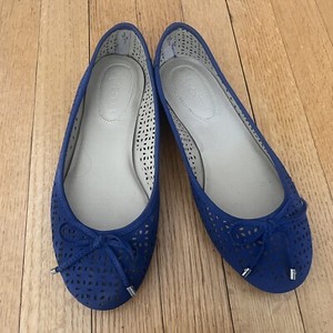 Royal Blue Nickels Ballet Flat Geometric Mesh Cut Summer Shows Sz 8M Cute Spring