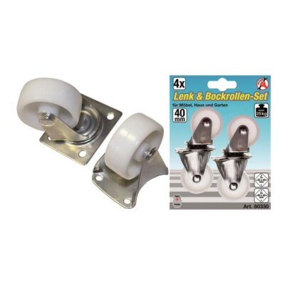 BGS-80330 Lenk-und Bockrollen-Satz 38 mm 4-tlg.