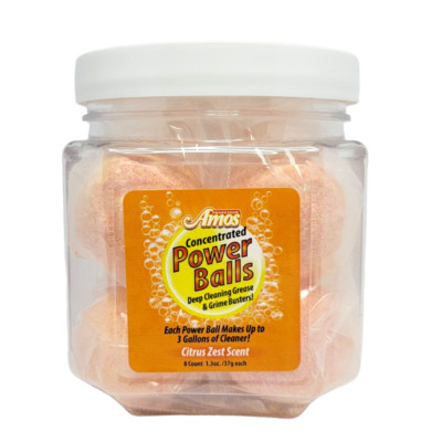 Professor Amos Concentrated Power Balls Citrus Zest 8 Pack Multi Purpose Cleaner