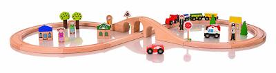 DAMAGED BOX Gamez Galore Traditional Wooden First Train Set Build Image Explore