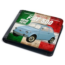 Personalised Fiat 500 Wallet Classic Car Vintage Dad Mens Christmas Gift CL06