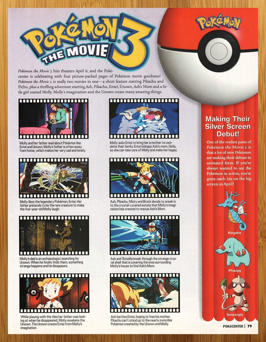2001 Pokemon The Movie 3 Vintage Print Ad/Poster Authentic Anime 