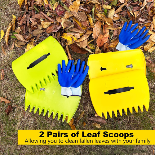 2 Sets Leaf Scoops Hand Rakes, Leaf Scoops and Claws with 2 Pairs Gloves, Lightw - 第 2/12 張圖片