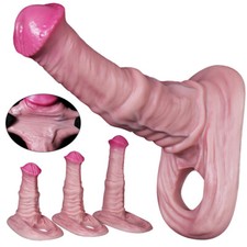 Penis Extender Extension Sleeve Realistic Penis Sheath Girth Enhancer Condom-MAN