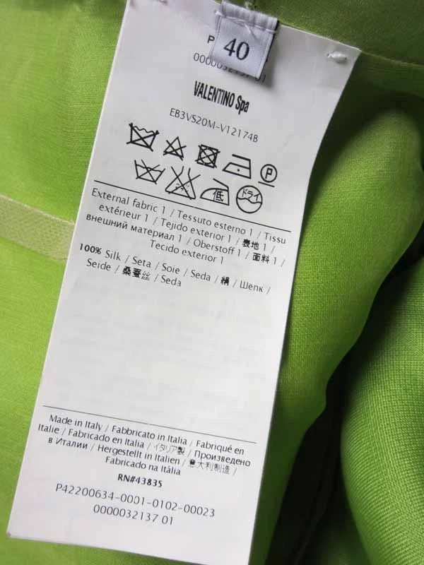 Abito organza Valentino Chantilly pizzo capesante sovrapposto corpetto fiocco cintura 40