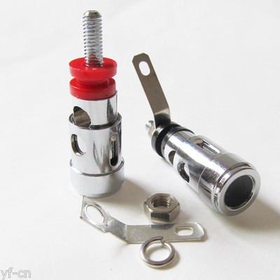 2 pairs Speaker Audio Connector Binding Post Spring Loaded Type R&B, Dia 4.7mm