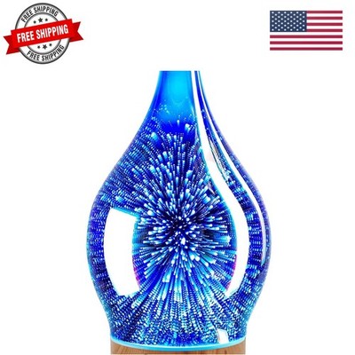 Oil Diffuser 3D Glass Aromatherapy Ultrasonic Humidifier, Air Refresh Auto Sh...