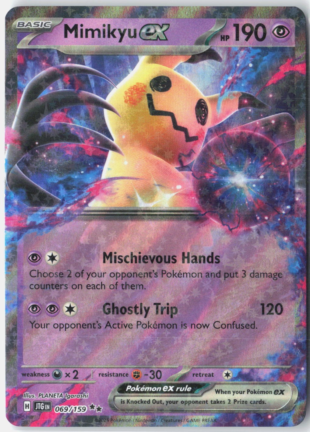 Mimikyu ex SV09: Journey Together 069/159 Pokemon Card Holo