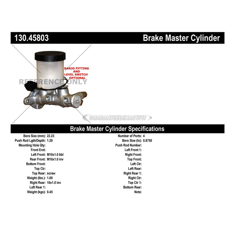 Cilindro maestro de freno centrado TCP para Mazda Miata 1999 2000 Foto 3 de 3