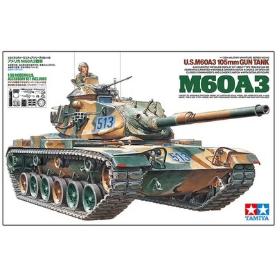 Tamiya 1/35 U.S. M60A3 105mm Gun Tank Plastic Model Kit Military 35140