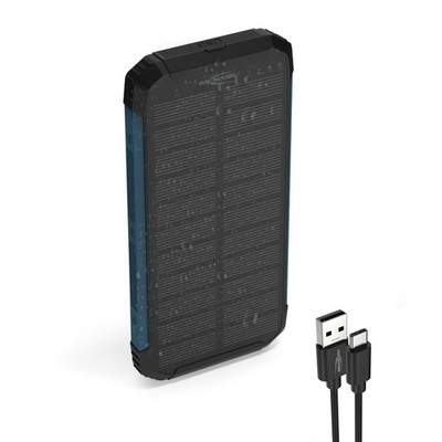 ANSMANN Solar Powerbank 10000mAh, Outdoor Ladegerät, mit Taschenlampe