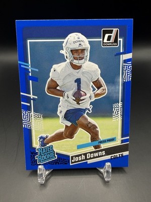2023 Panini Donruss Josh Downs Press Proof Blue Rated Rookie RC #345 Color Match