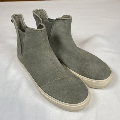 Tom's Suede Fenix Platform Chelsea Women's Boots 9 Gray Green