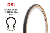 28 Zoll Dsi 28X1.75 Fahrrad Reifen 47-622 City Trekking Bire Tire Vintage