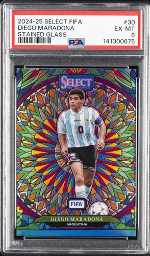 Diego Maradona #30 2024 Panini Select FIFA Stained Glass card