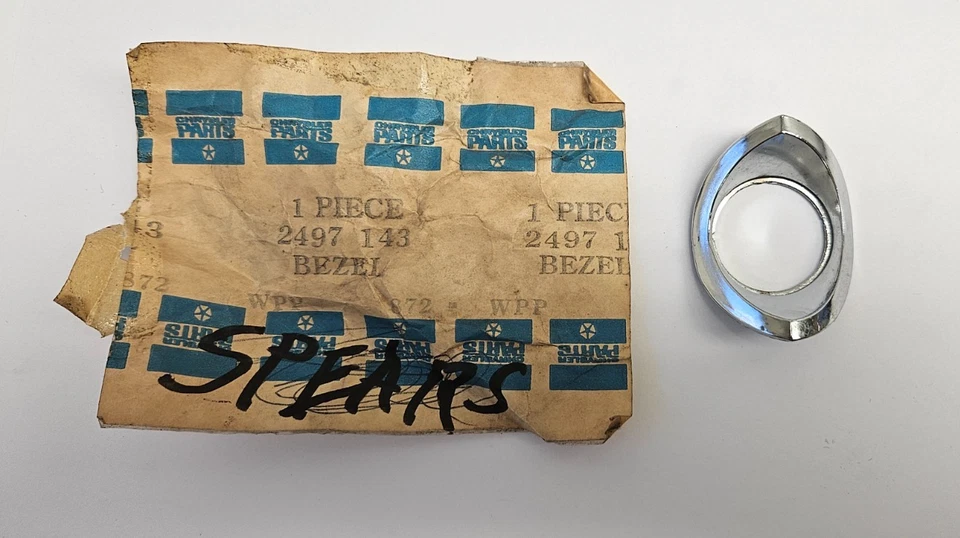 1965-66 Chrysler New Yorker Newport T&C Ignition Switch Bezel 2497143 NOS - Image 3 of 4