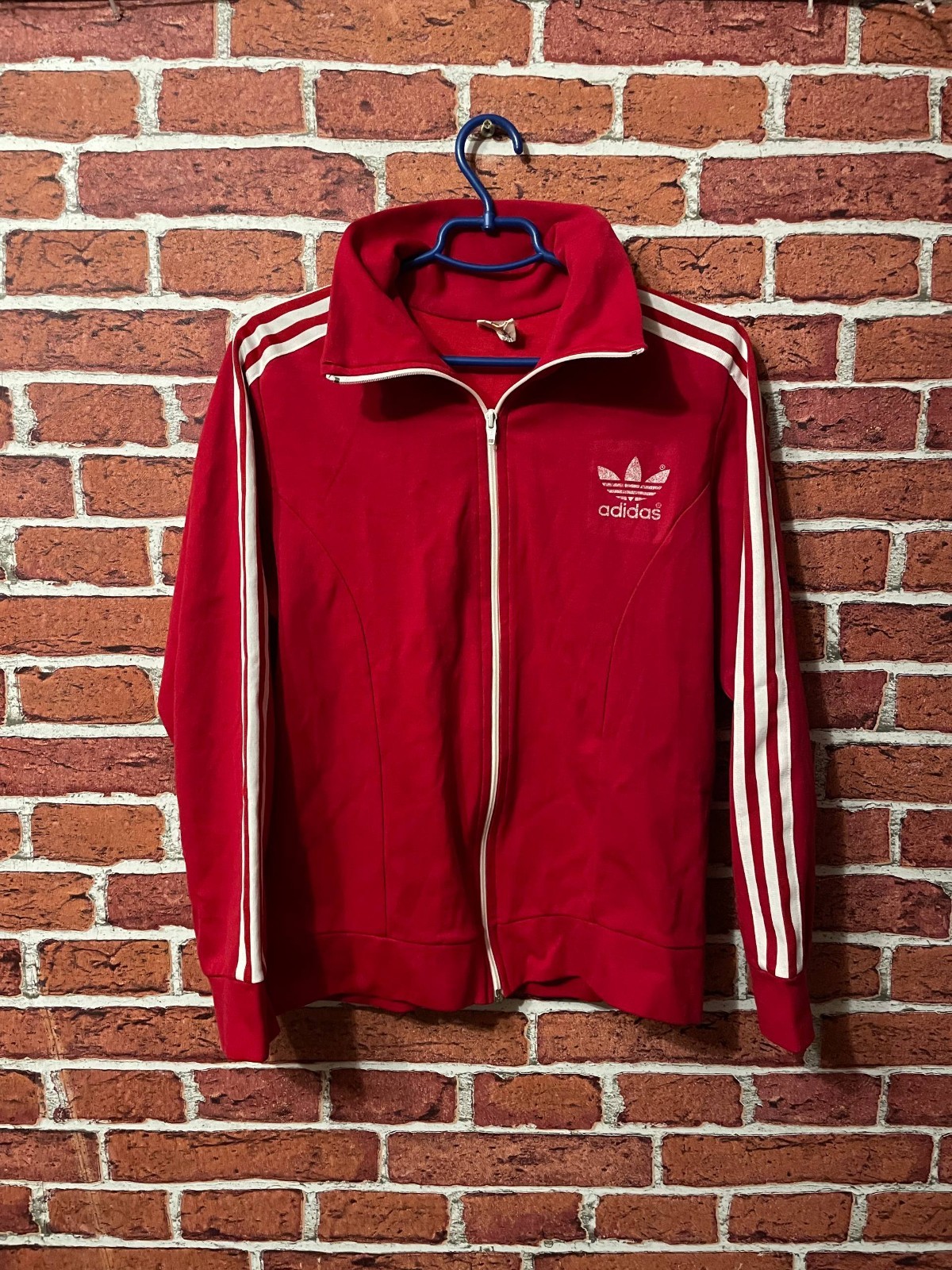 Vintage 80s 90s Adidas Trefoil Track Top Jacket Red Men's Size S Hong Kong