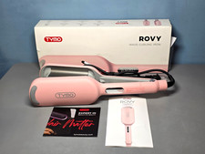 Tymo Rovy Wave Curling Iron Universal Voltage Ceramic Barrel in Pink New
