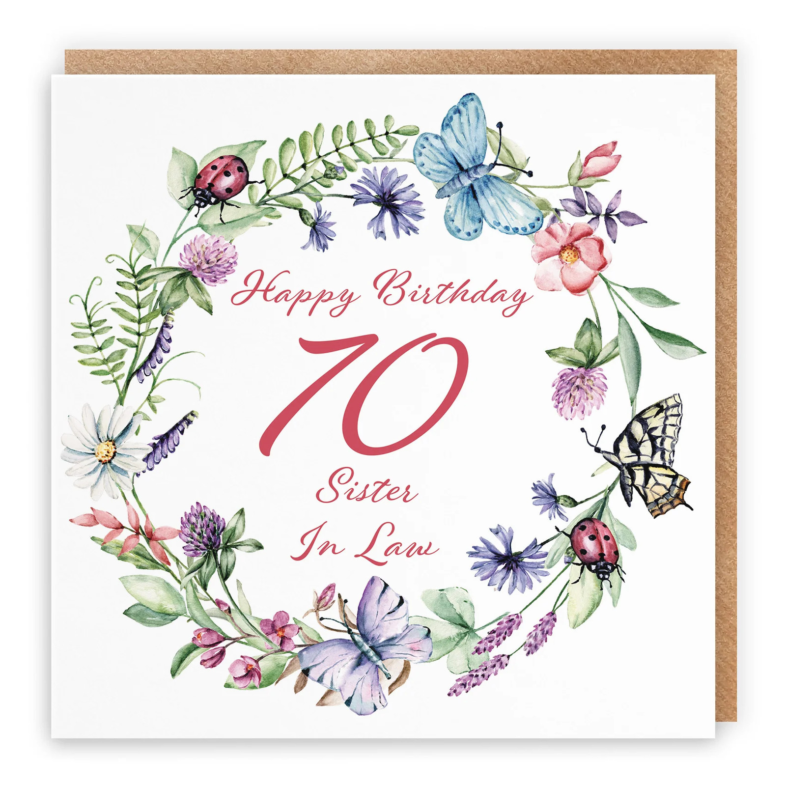 70th Sister In Law Birthday Card Meadow