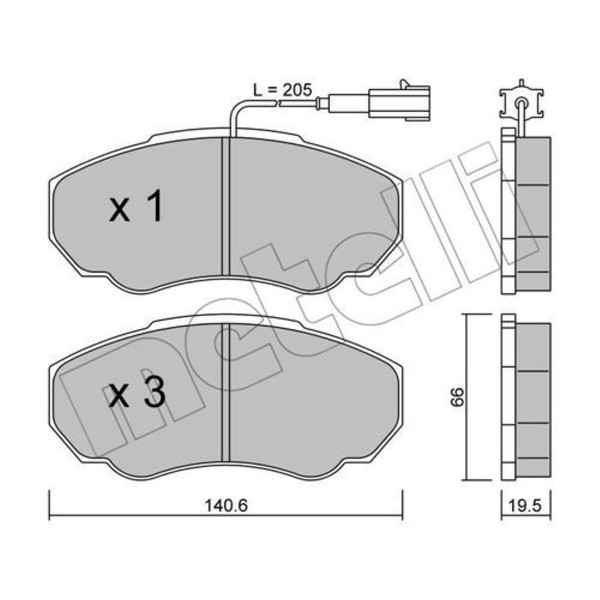 Metelli BremsbeläGe Vorne FüR Fiat Ducato Pritsche/Fahrgestell CitroëN Jumper-image