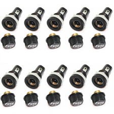 10Pcs Electric Equipment Motorcycle Glass Fuse Holders Insurance Tube Socket e