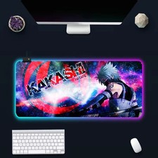10 Anime N-narutos RGB PC Gaming Keyboard Mouse Pad LED Glowing Mouse Rubber Mat
