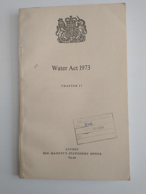Water Act 1973 Chapter 37 (HMSO)  Paperback in good used condition